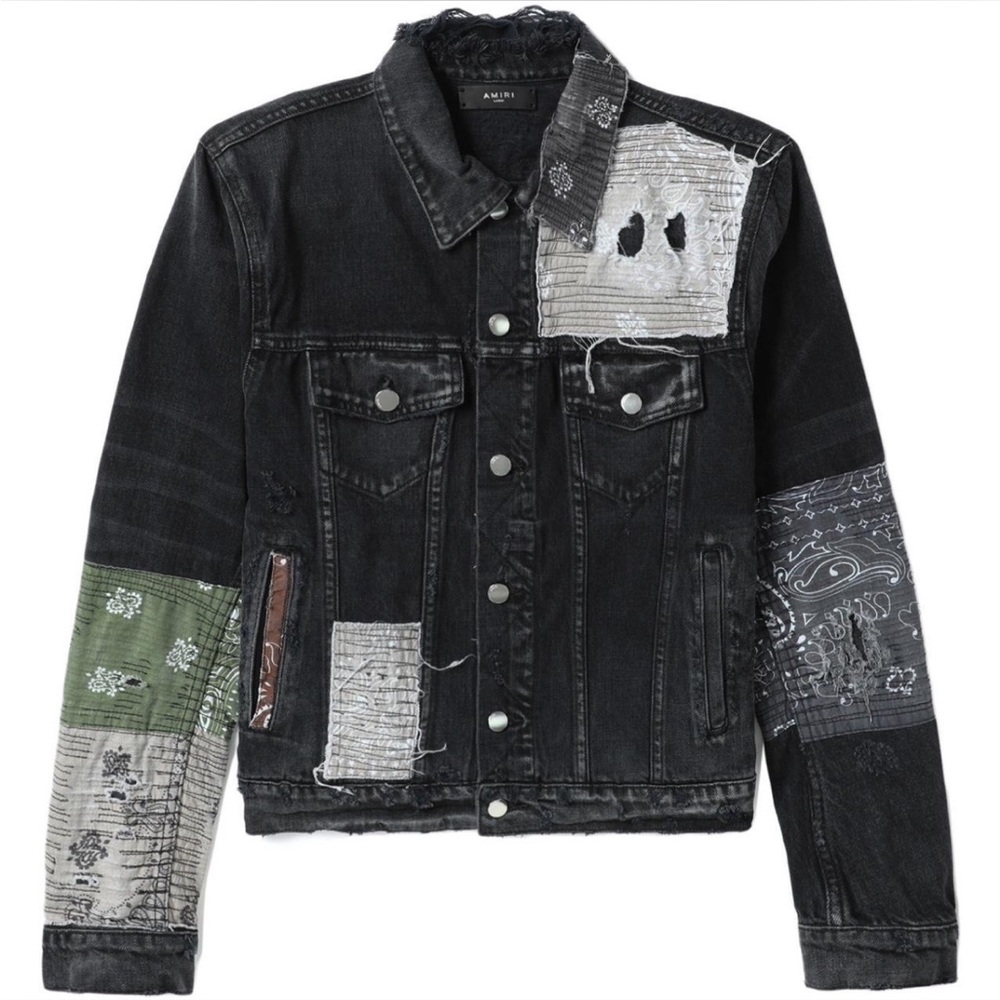 AMIRI Bandana Art Patch Denim Jacket in XS